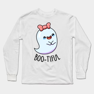 Boo-tiful Cute Girl Ghost Halloween Pun Long Sleeve T-Shirt